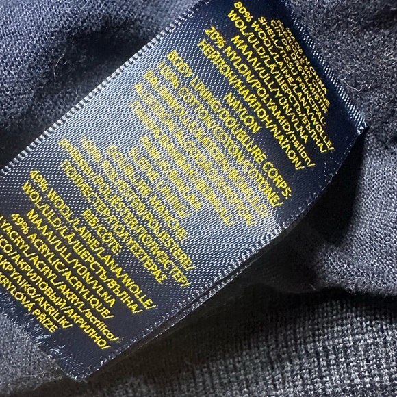 Boys Polo Ralph Lauren Navy Blue Baseball Bomber Snap Front Wool Blend Jacket - Picture 10 of 10